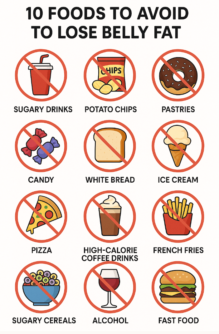 10 Foods to Avoid to Lose Belly Fat